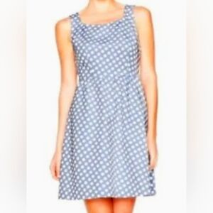 The Limited Dress, Size 12, Light Blue/White Polka Dot, Side Zip, Sleeveless
